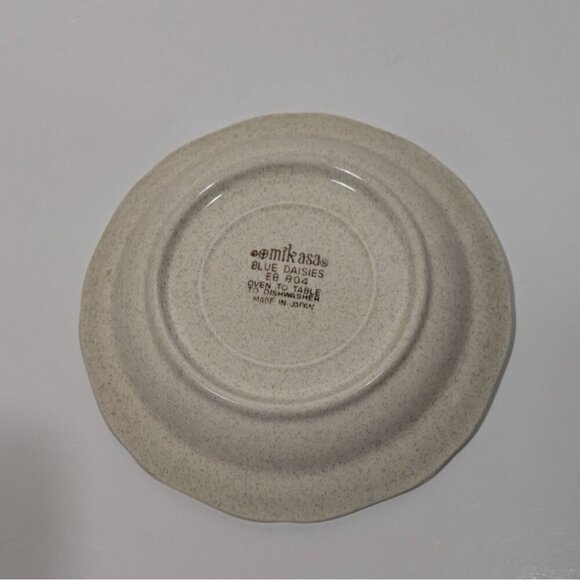 Mikasa Blue Daisies Saucer 6" Scalloped Edge Vintage Stoneware Japan - Picture 4 of 4
